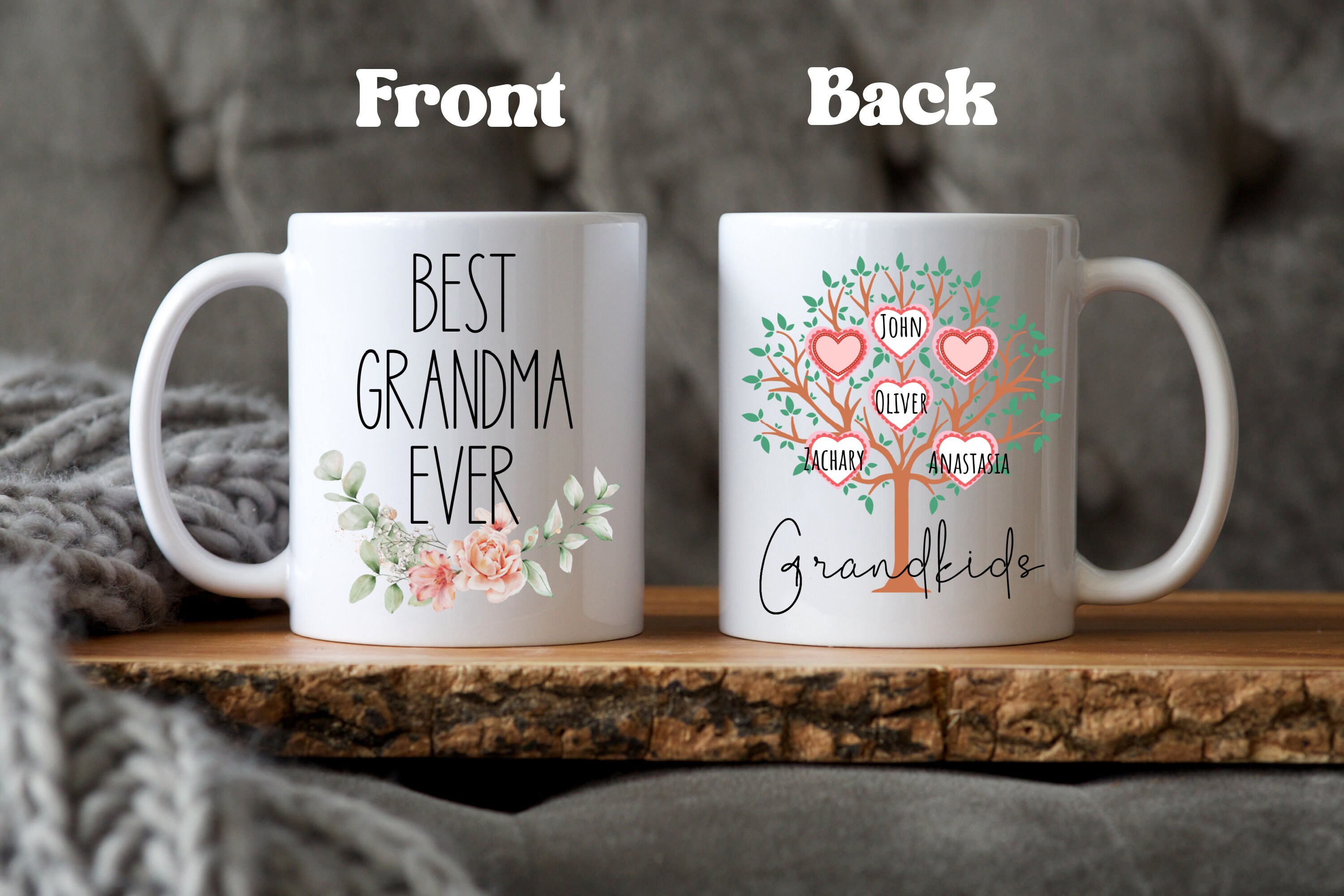 Personalized Grandma Mothers Day Gift Mug With Grandkids Names Grandma Mug Grandkids Gift Gift For Gramy Grandma’s Birthday Mug Best Grandma