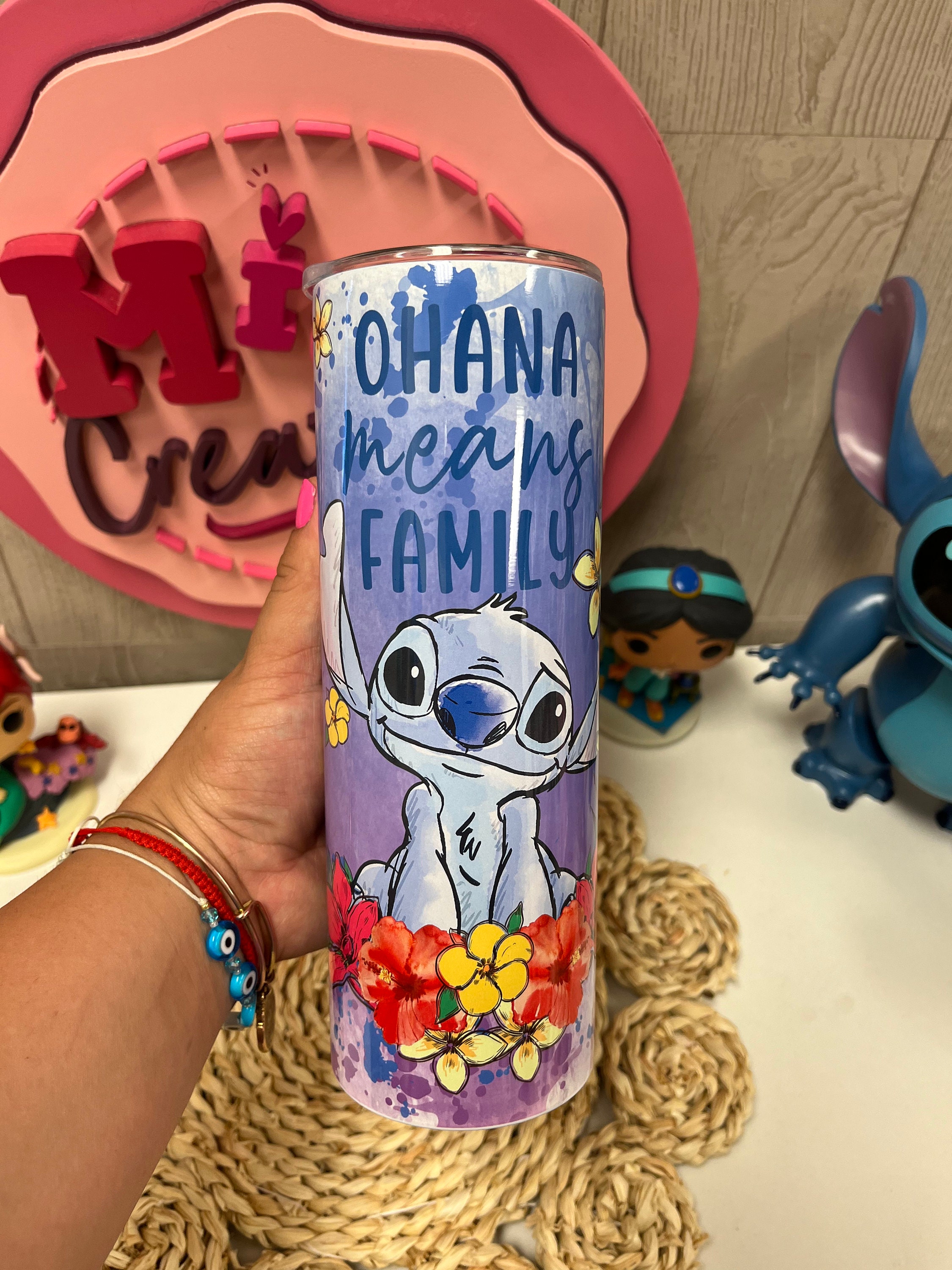 Ohana stitch custom tumbler, Stitch custom tumbler,