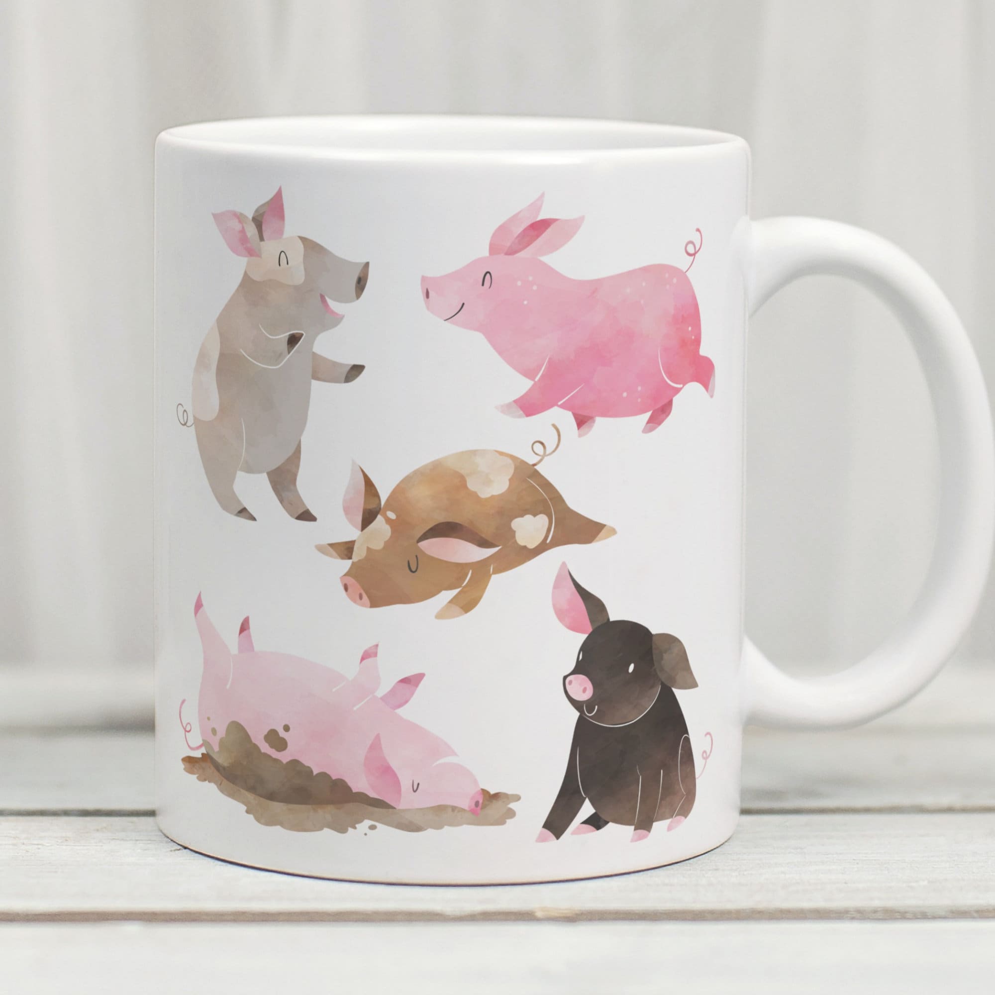 Watercolour Pig Mug, Cute Pig Mug, Pig Coffee Cup, Pig Lover Mug, Pig Lover Gift, Cute Pig Gift