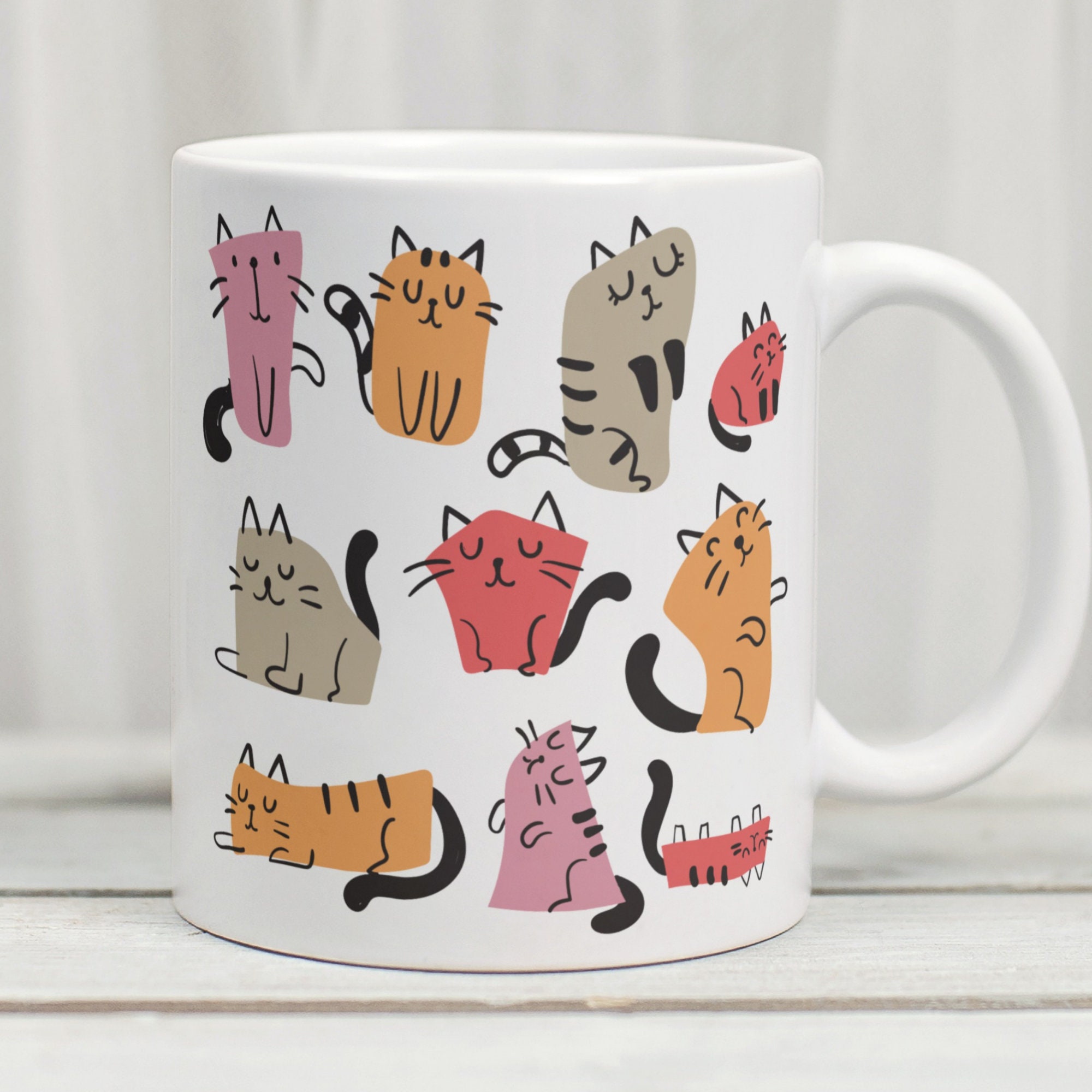 Pretty Cat Mug, Cute Cat Mug, Cat Coffee Mug, Cat Cup, Gifts For Cat Lovers, Cat Lover Mug