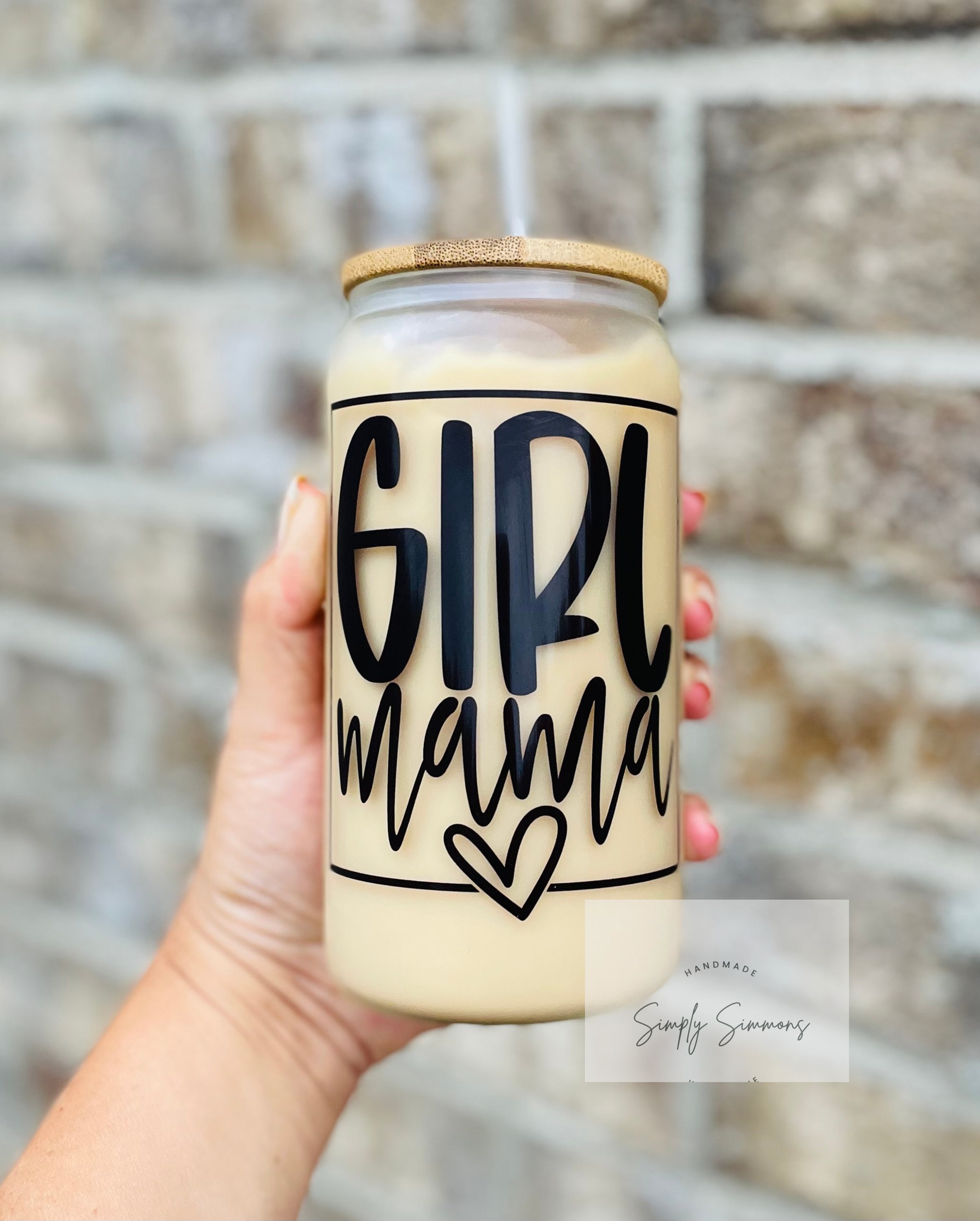 Girl Mama| Iced Coffee Glass Can| Iced Coffee Can| Libbey Glass|Girl Mom