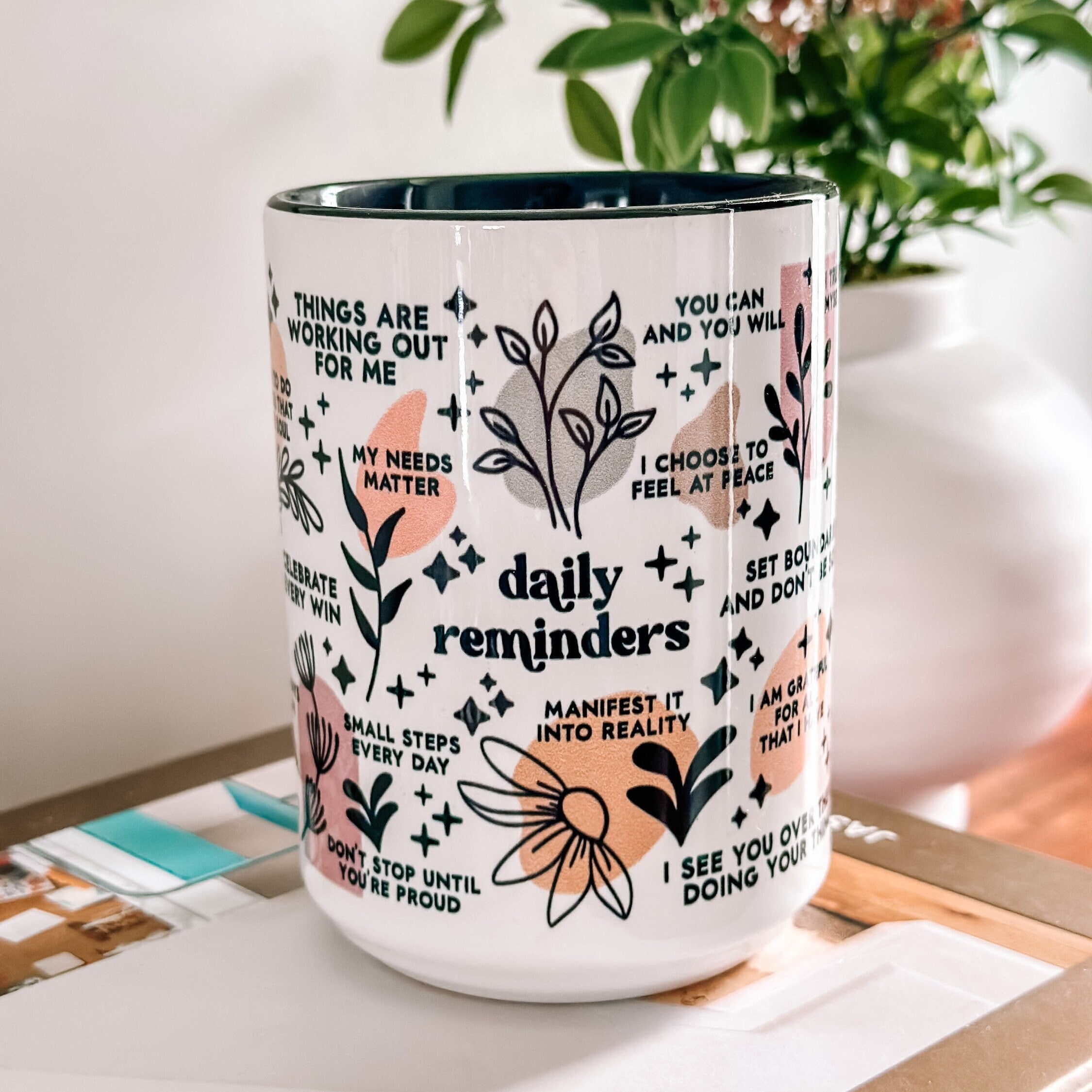 Daily Reminder Giftful Mug Daily Affirmations Glass cup 15oz Daily affirmations mug gift for her best friend tumbler Mental health awareness