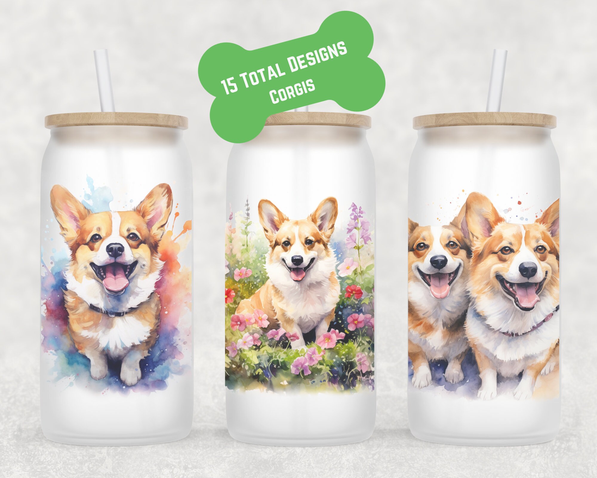 Corgi Beer Can Glass | Dog Mom Gift | Corgi Mug | Corgi Coffee Cup | Fur Mom Coffee Mug | Glass Coffee Cup | Gift for Dog Mom  | Corgi Lover