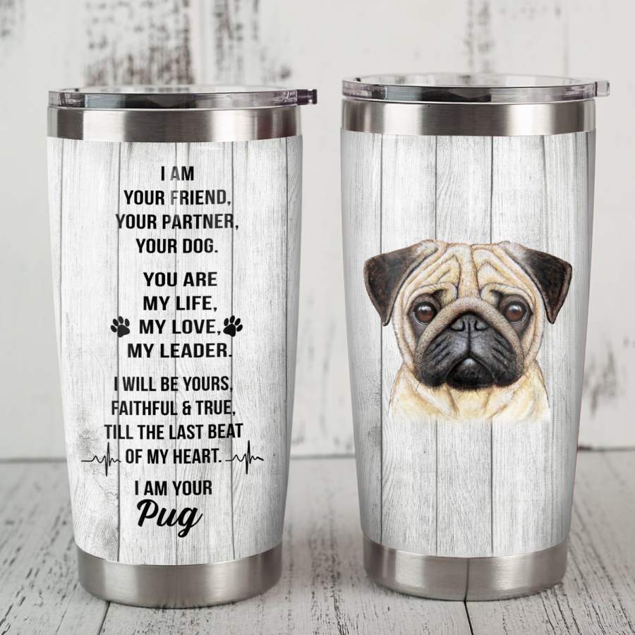 Pug Dog Steel Tumbler JR1508 82O34