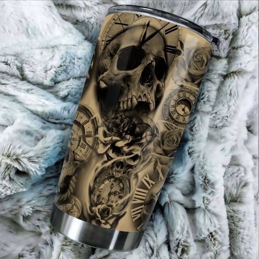 Skull Tattoo Stainless Steel Tumbler, Gift Ideas For Mom, Card Ideas For Mother’S Day, Gift For Husband, Gifts For Dad, Gifts For Mom