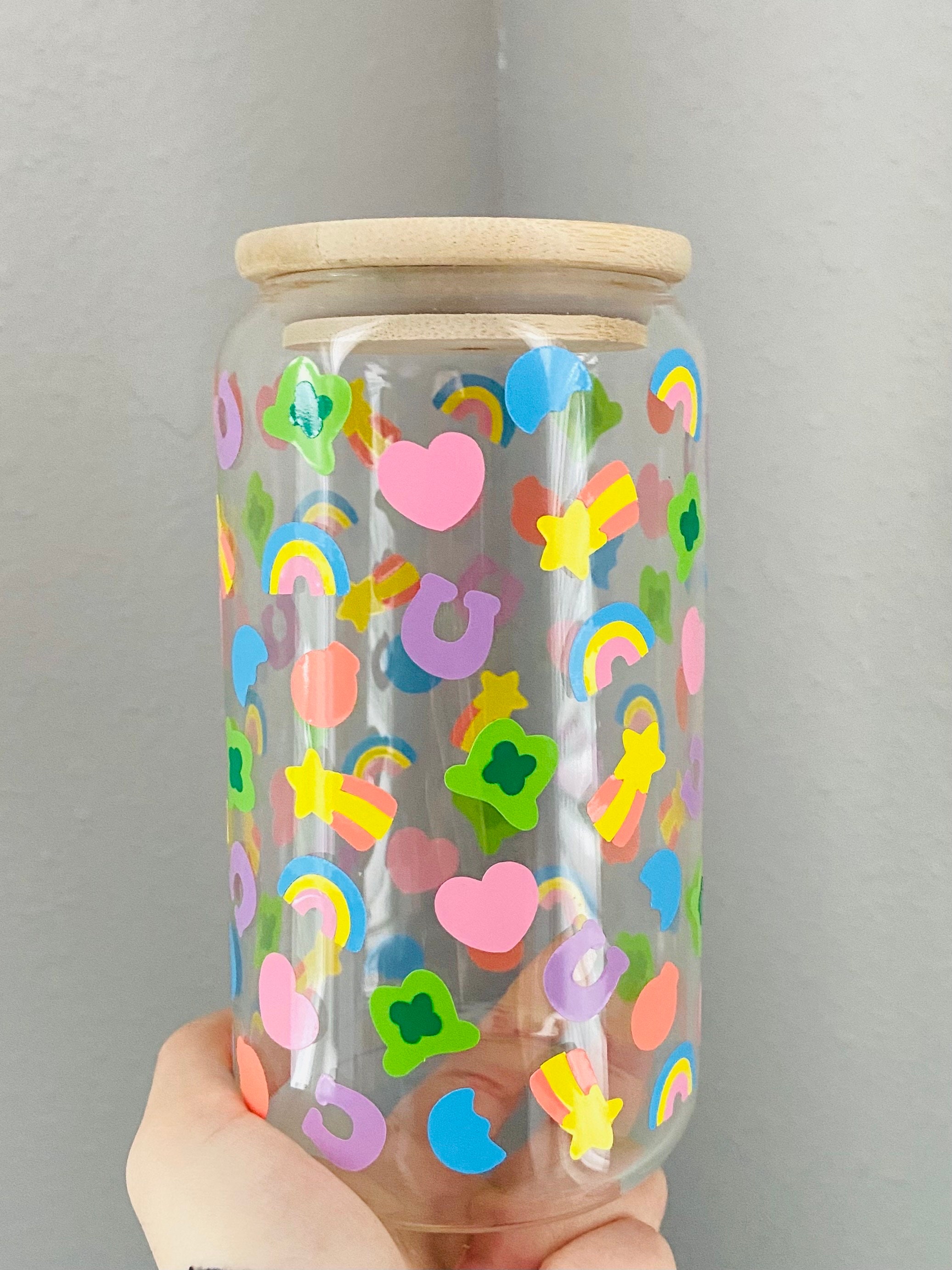 Lucky charms glass cup | lucky charms cup | 16oz libbey glass cup | iced coffee cup | st. Patricks day | st. Patricks day gifts