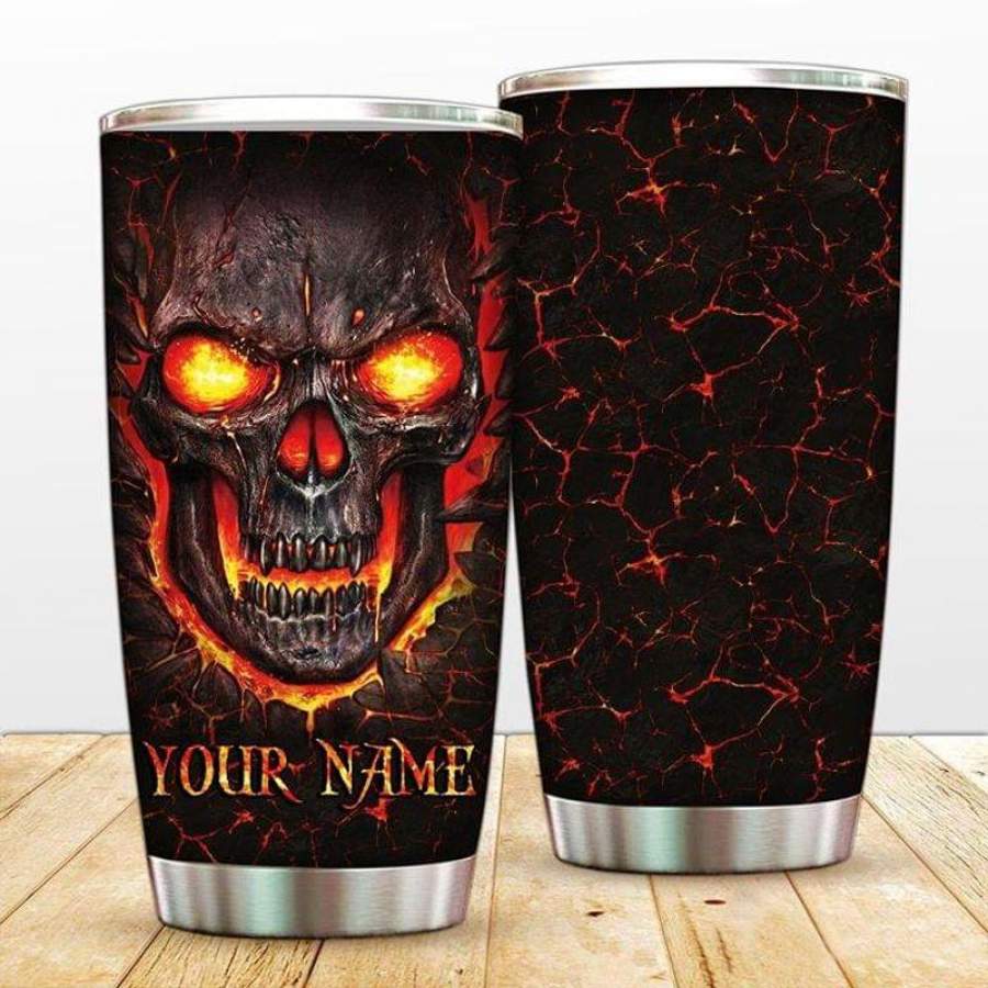 Custom Name Just Love Skulls Stainless Steel Tumbler 20oz