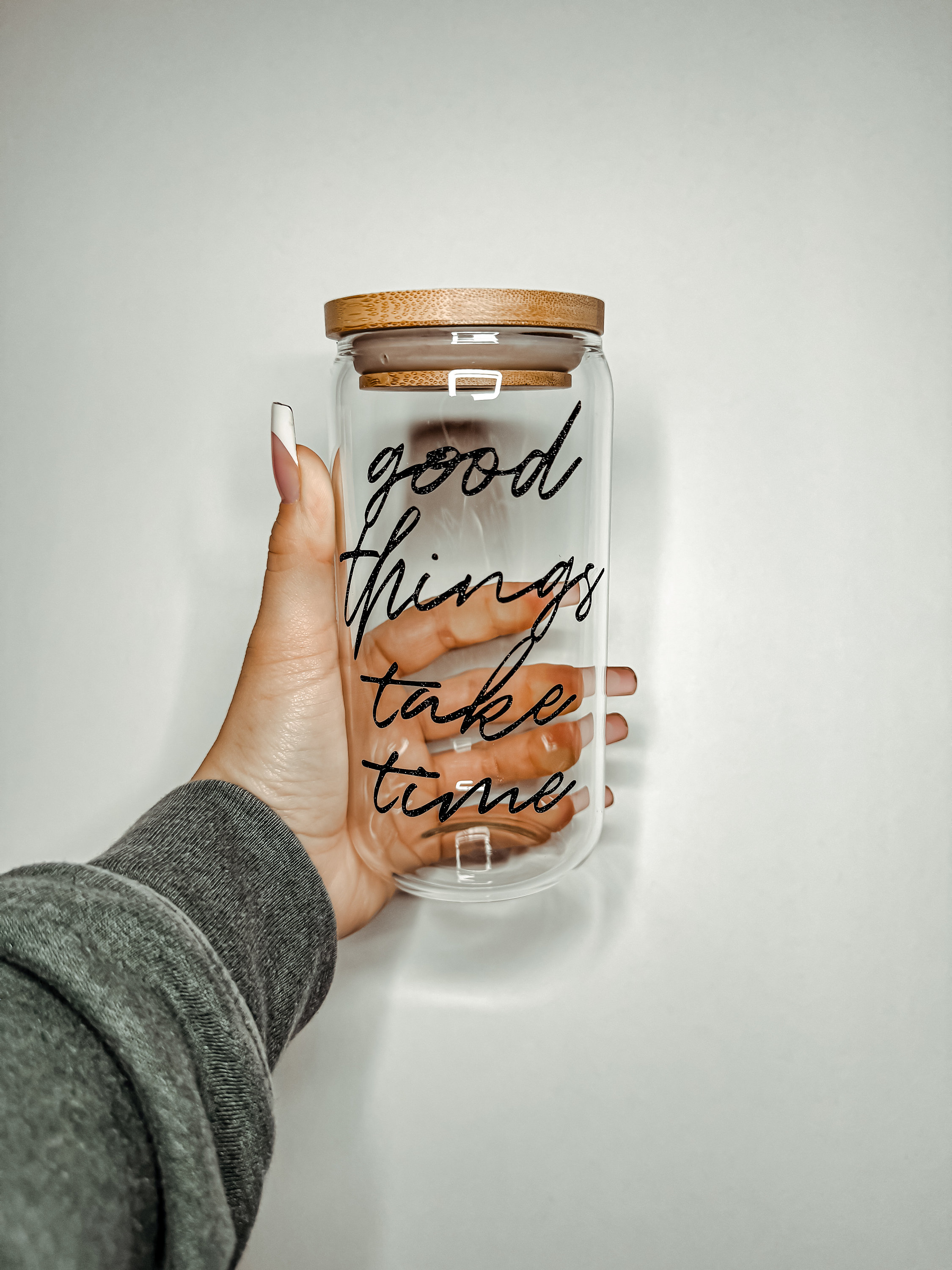 Good things take time can glass | beer can glass | glitter | motivational gift