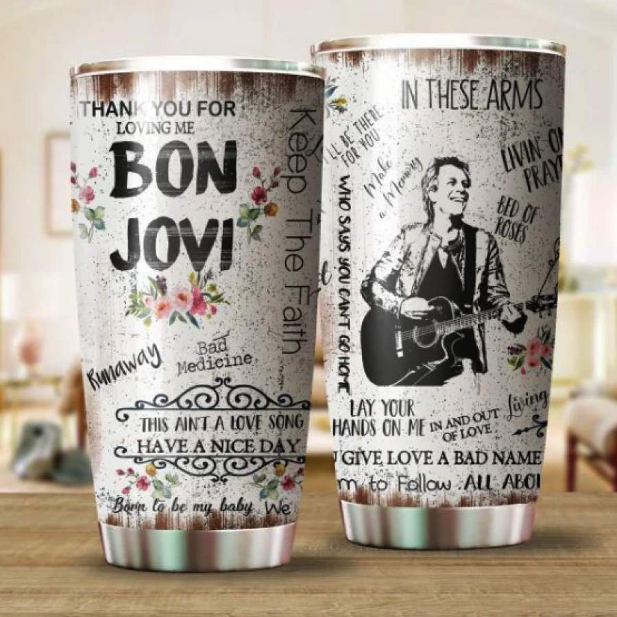 Bon Jovi Stainless Steel Tumbler Cup bon jovi 20 Oz Steel Mug 30 Steel Tumbler Cup