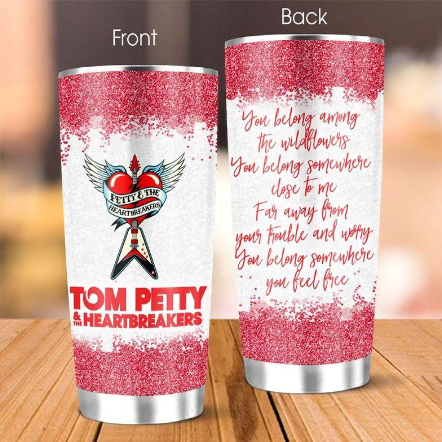 Tom Petty Glitter Lyric 20oz Stainless Steel Tumbler