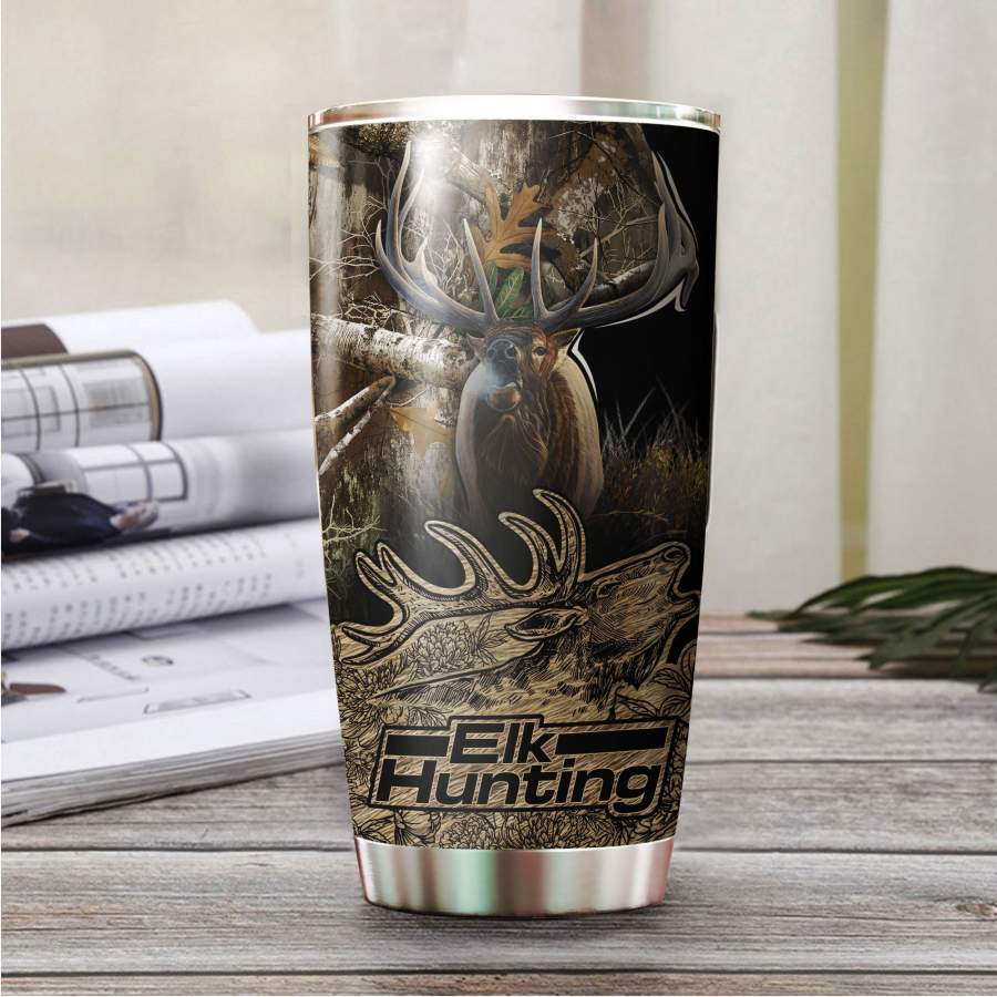 Elk Hunting Stainless Steel Tumbler