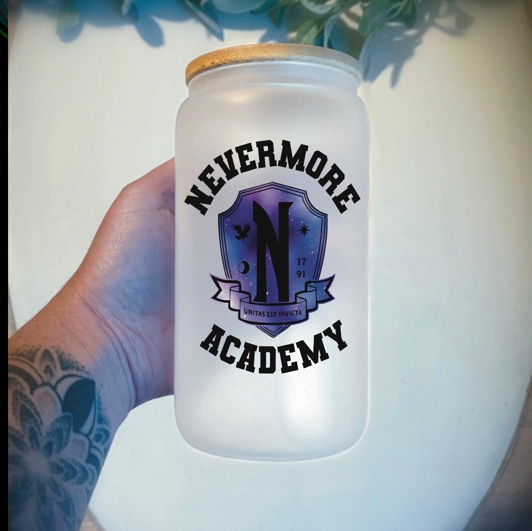 Nevermore Academy – Wednesday /Adams family cup/ Halloween cup/Horror movie beer can cup/ beer can cup