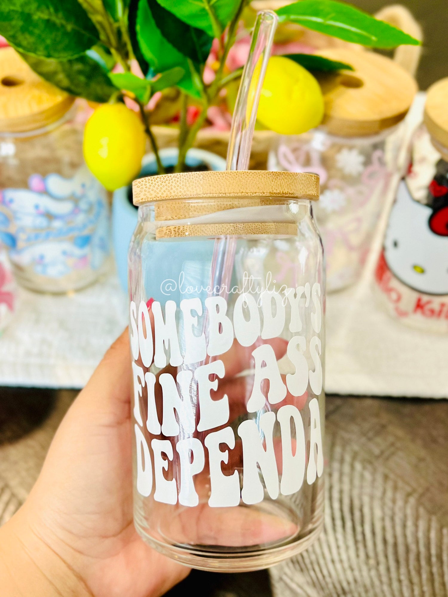 Somebodys Fine Ass Dependa 16 oz Beer Can Glass | Mental Health | Military Wife | Iced Coffee Cup | Army Spouse Glass | Gift | Purple Up