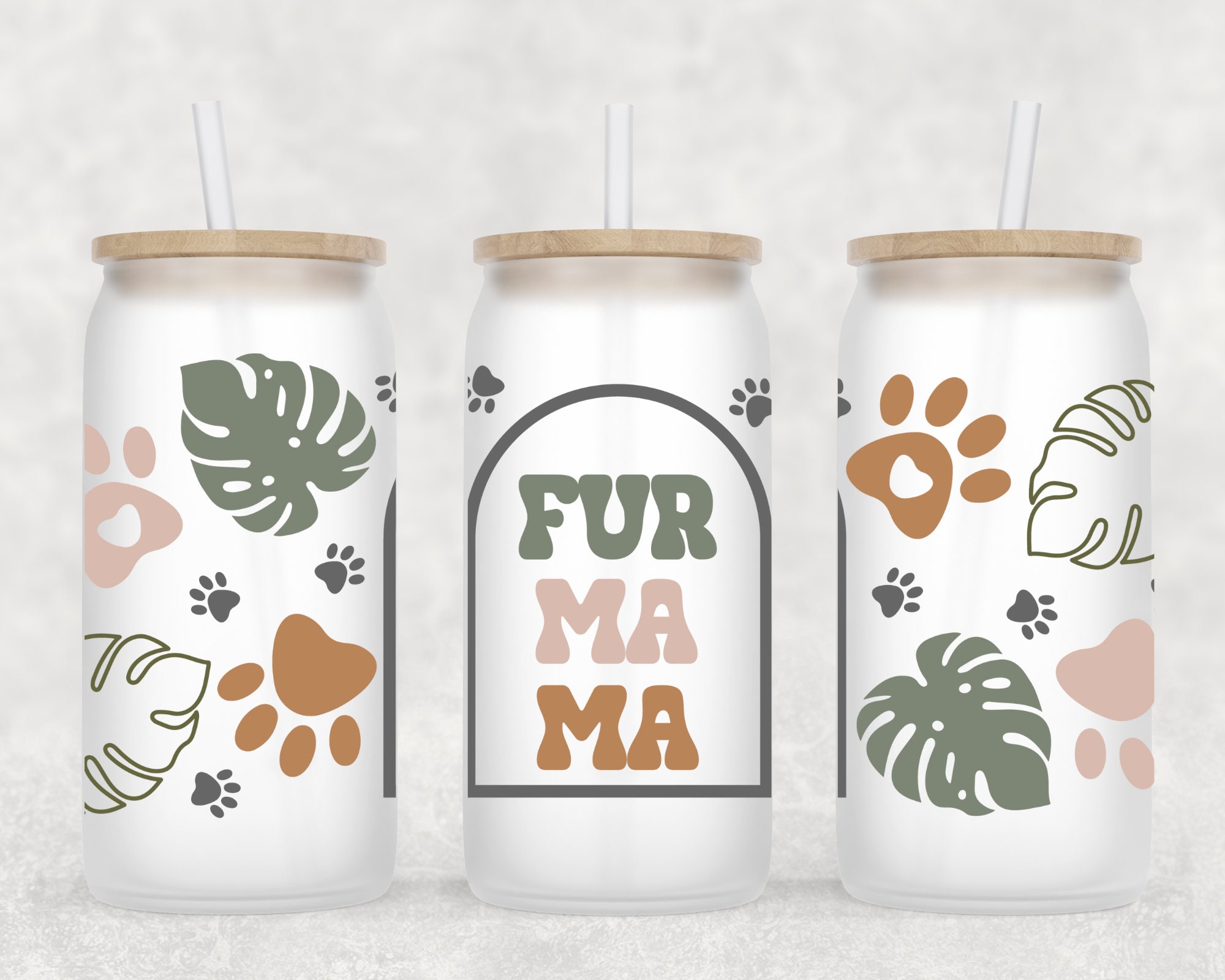 Fur Mama Beer Can Glass | Dog Mom Gift | Cat Mom Gift | Coffee Iced Coffee Cup | Fur Mom Coffee Mug | Glass Coffee Cup | Gifr for Her