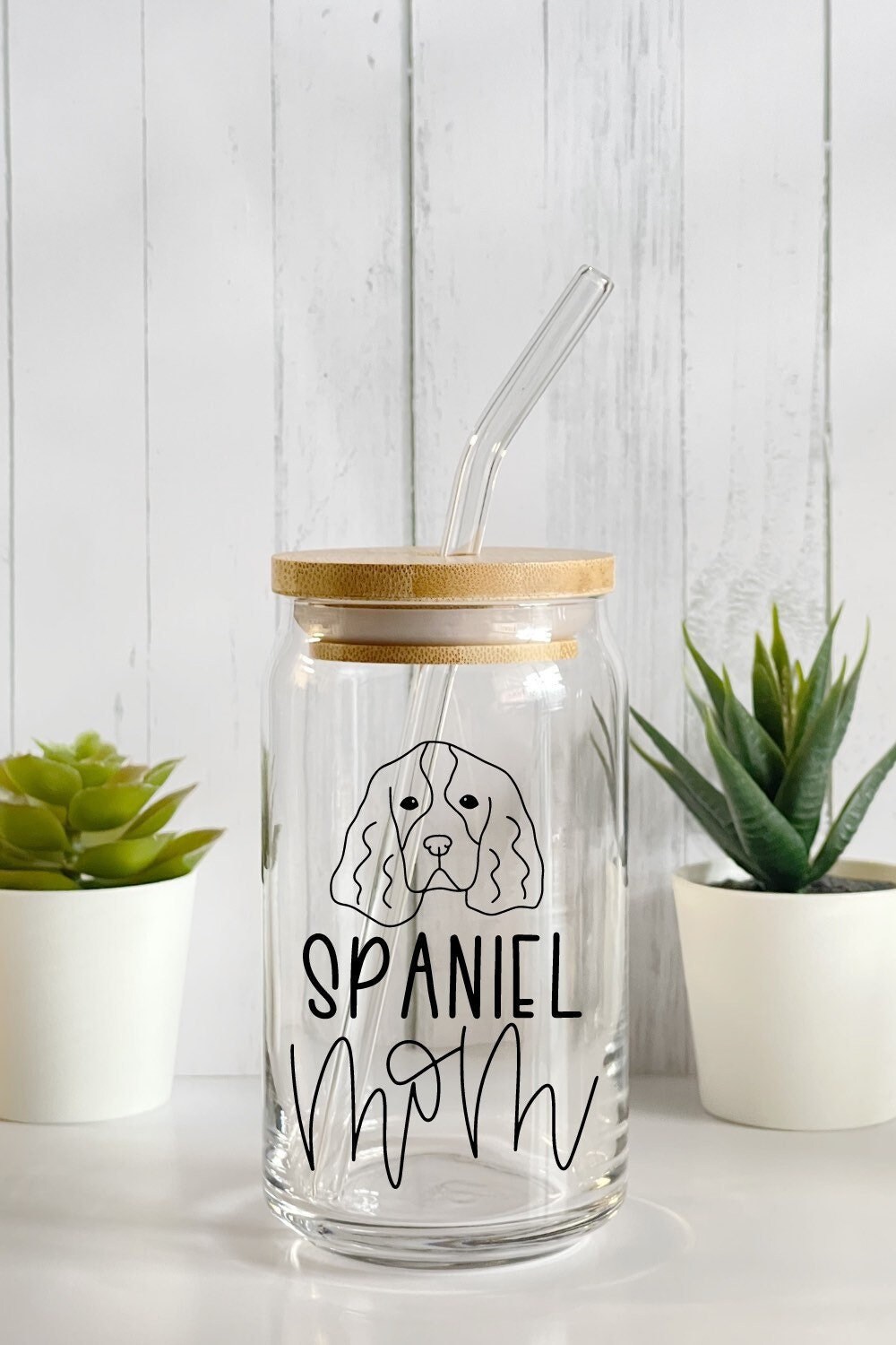 Spaniel Mom Cup, Spaniel Mom Beer Can Glass, Dog Mom, Spaniel Lover, Spaniel Lover, Iced Coffee Cup, Dog Mom Gift, Gift for her