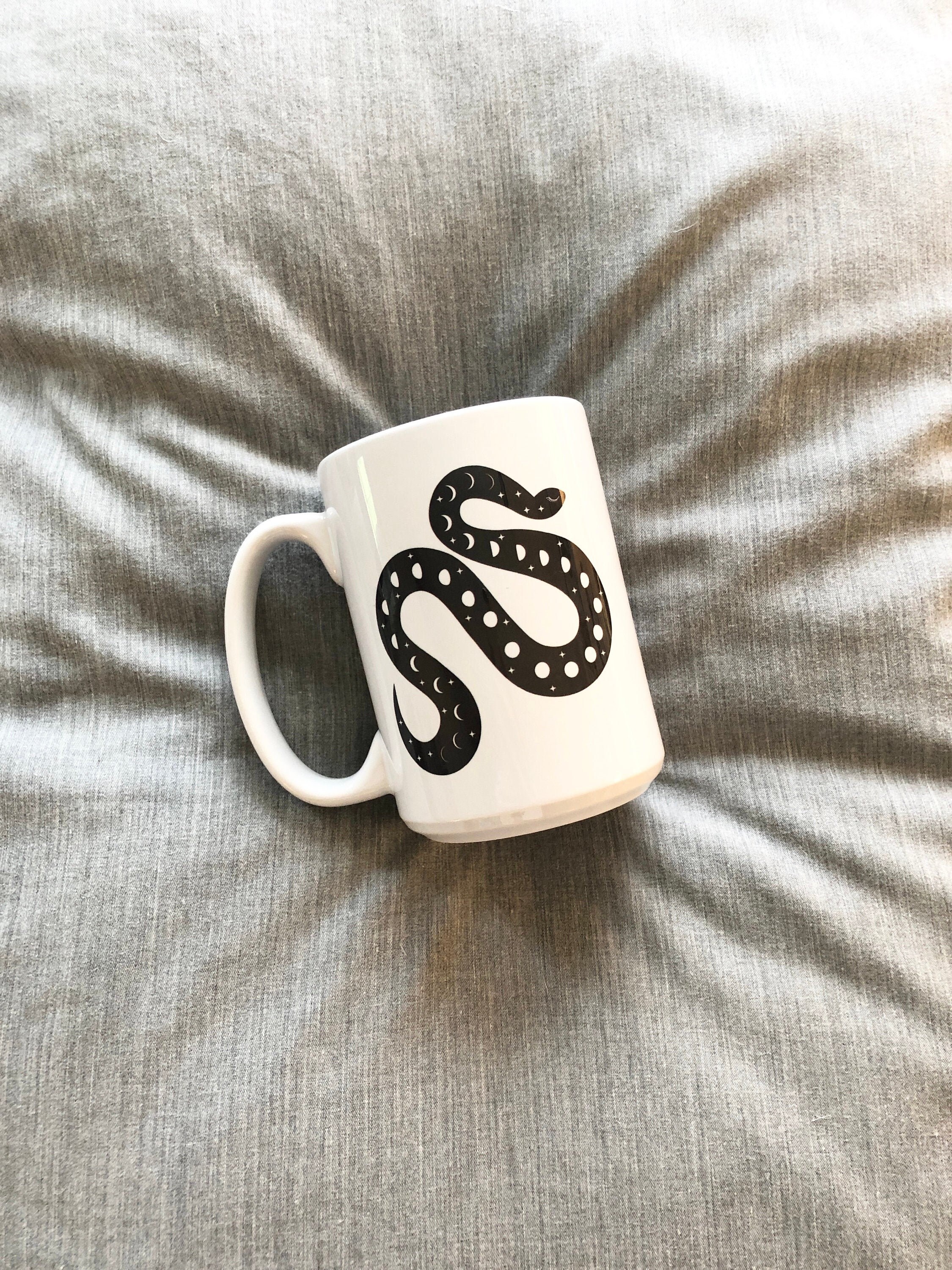 Cosmic Snake Witchy Moon Phases Mug for Herbal Tea, Coffee, Wellness + Healing + Spirituality Gift