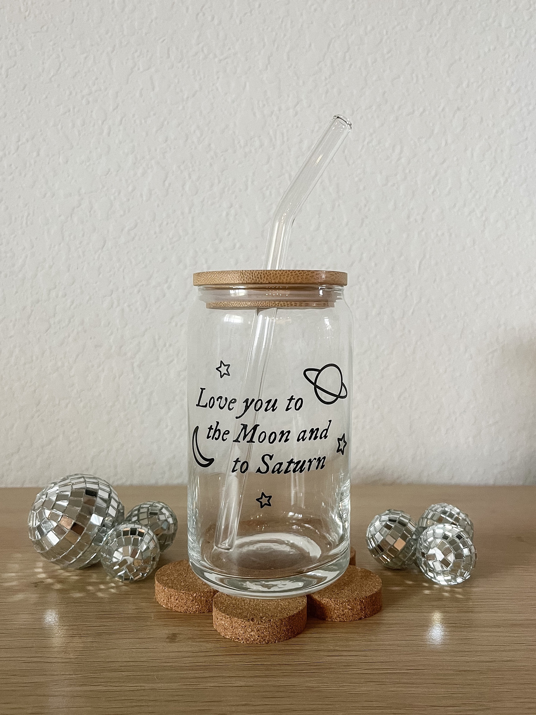 love you to the moon and to saturn glass cup, seven taylor swift, taylor swift inspired gift