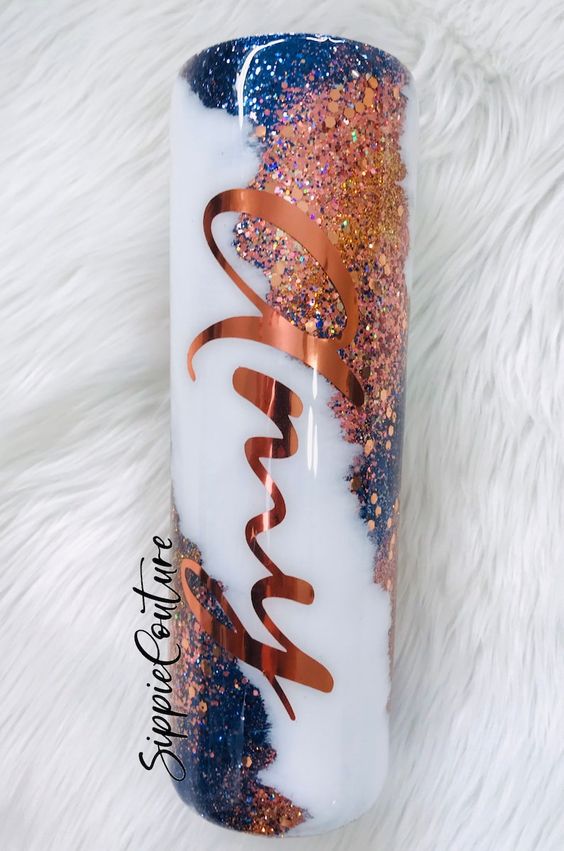 Glitter Swirl Paint Tumbler