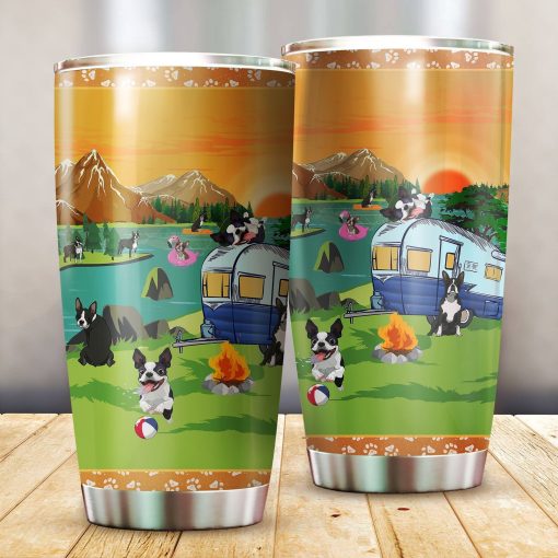 Boston Terrier  Camping Stainless Steel Insulated Tumbler Cups, Gift Ideas For Dad, Birthday Gift For Wife, Gift Ideas For Mom, Mom Christmas Gifts