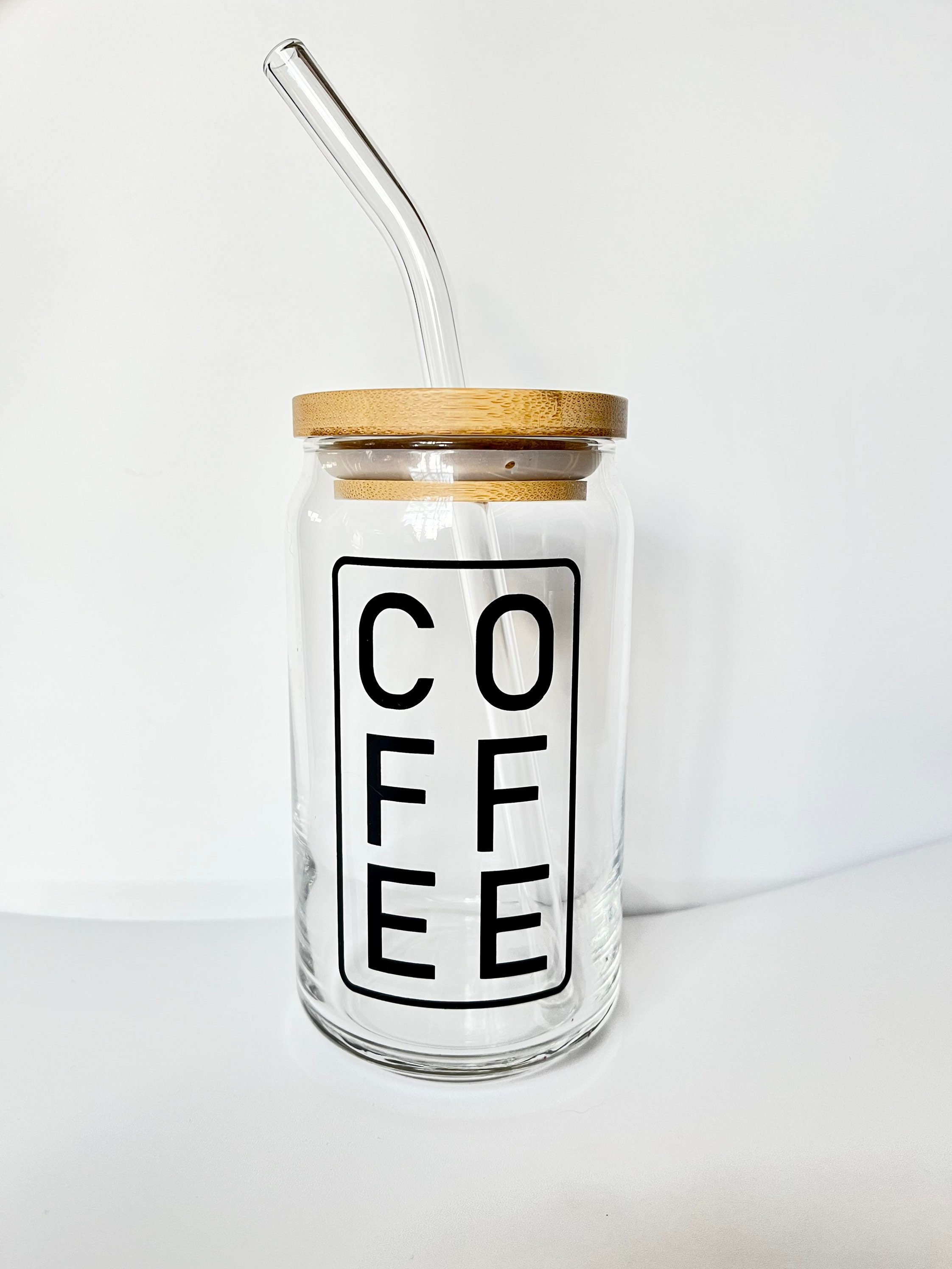 Coffee Can Glass  | Custom Coffee cup | coffee shop glass | Iced Coffee Glass| gifts for her