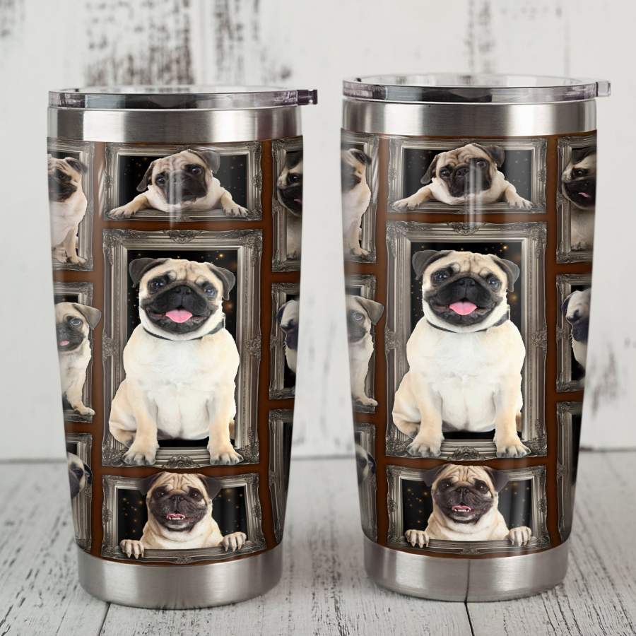 Pug Dog Steel Tumbler JR2008 87O60