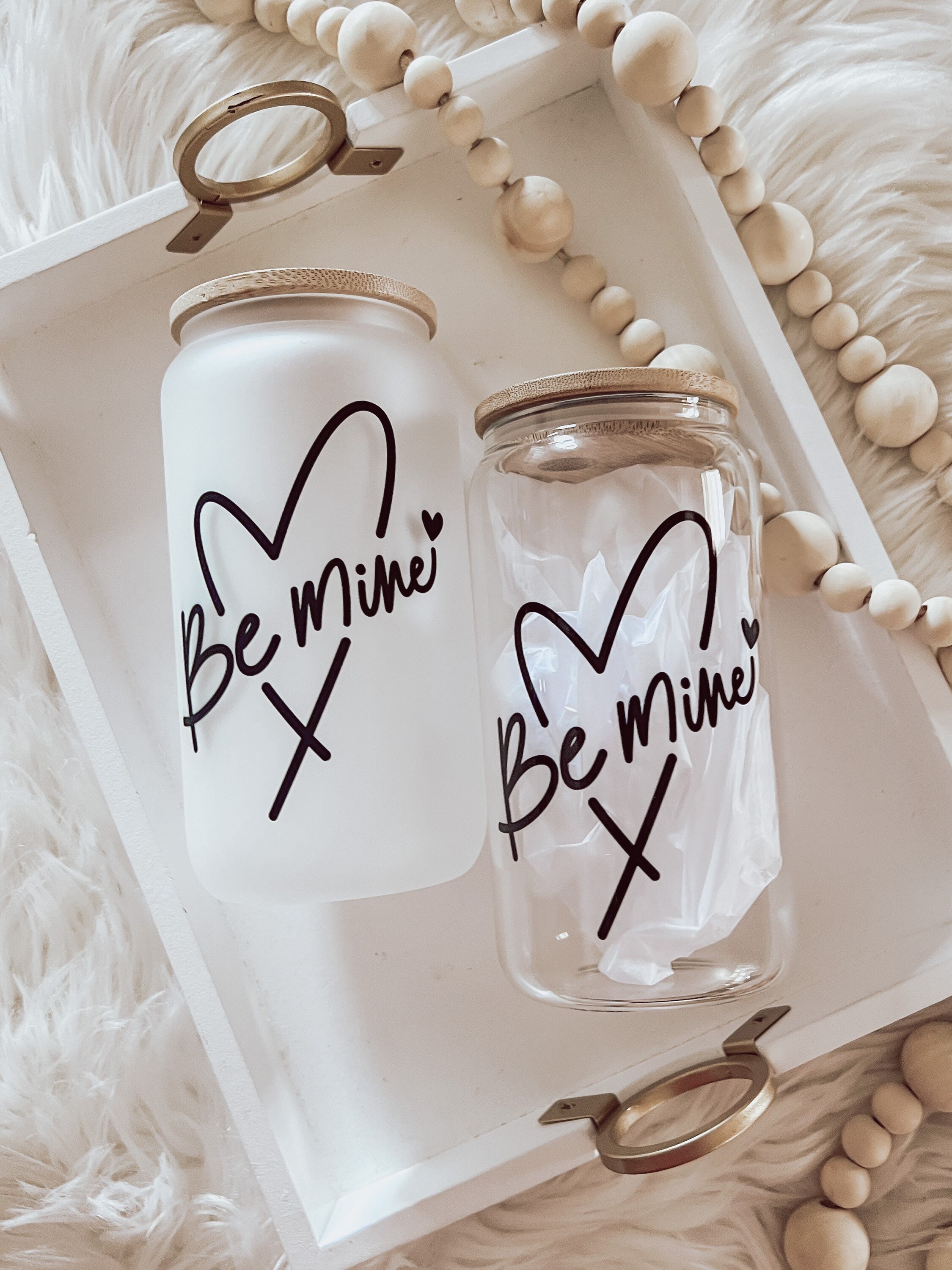 Be Mine Beer Can Cup, Soda Can, Valentines Day, Iced Coffee Cup, Aesthetic Coffee Cup, Glass Can Cup, Smoothie Cup, Bamboo Lid & Straw