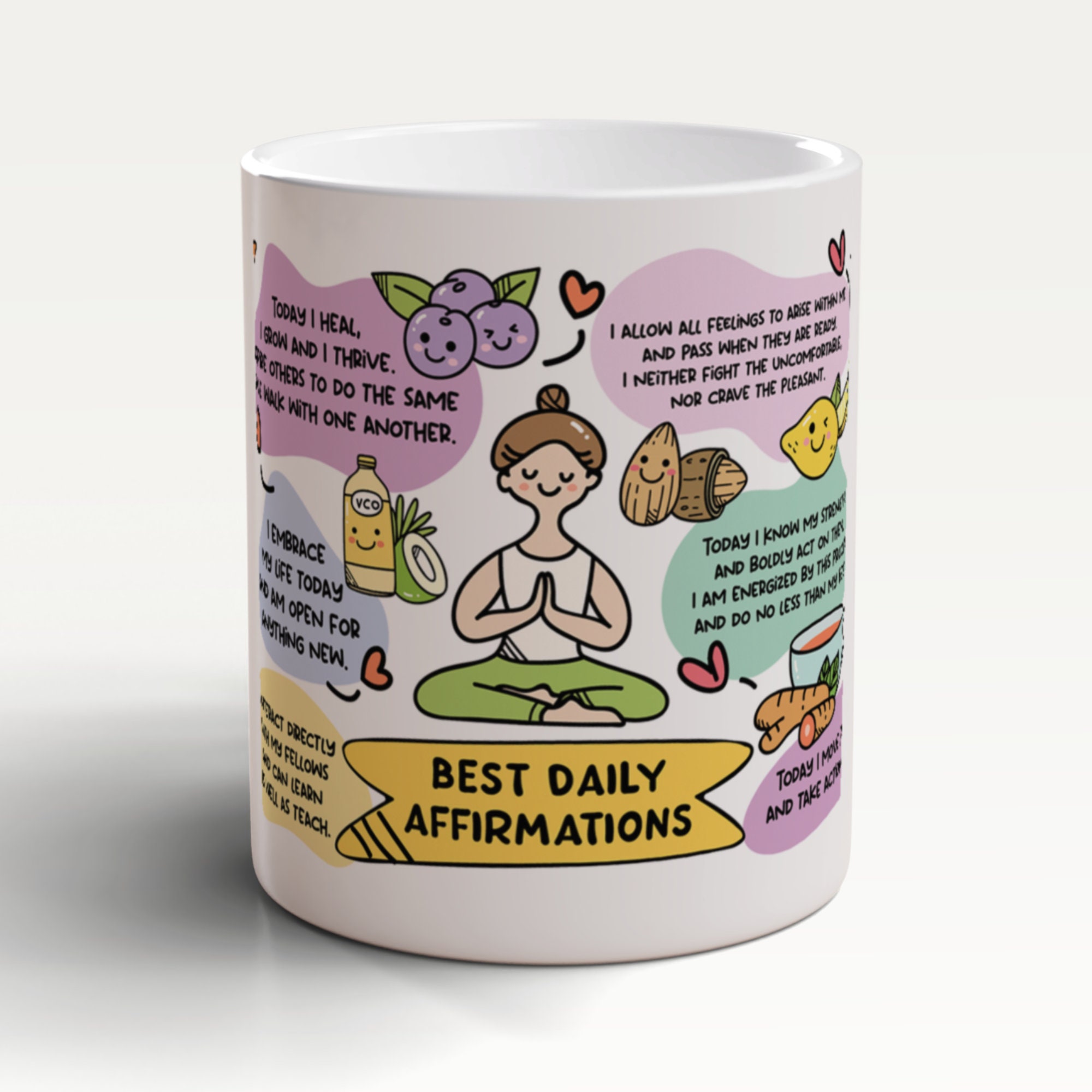 Best Daily Affirmations Mug, Daily Affirmations Mug, Self Care Mug, Wellbeing Mug, Uplifting Mug, Meditation Mug