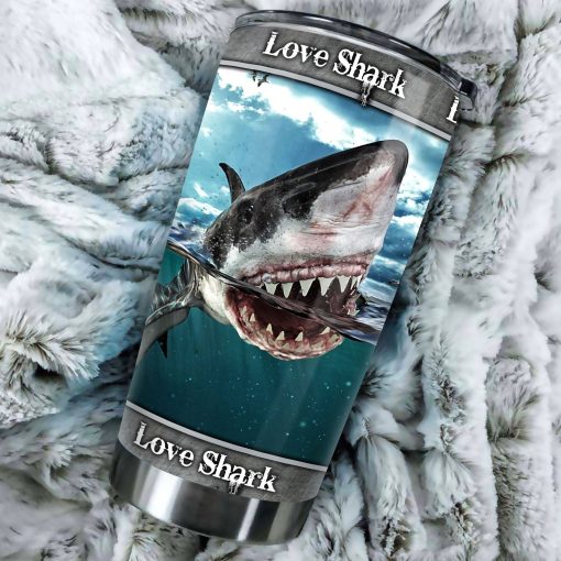 Love Shark Stainless Steel Tumbler, Gift For Brother, Birthday Gift For Boyfriend, Gift For Parent, Gift Ideas For Wife, Gift For Friend