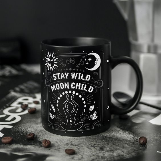 Moon Mug, Stay Wild Moon Child, Goth Mug, Moon Phase Mug, Moon Phases, Celestial Mug, Moon Child, Witch Mug