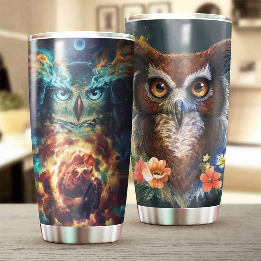 Owl Stainless Steel Tumbler, Owl Stainless Steel Mug Animal Father’s Day gifts, Mother’s Day gift