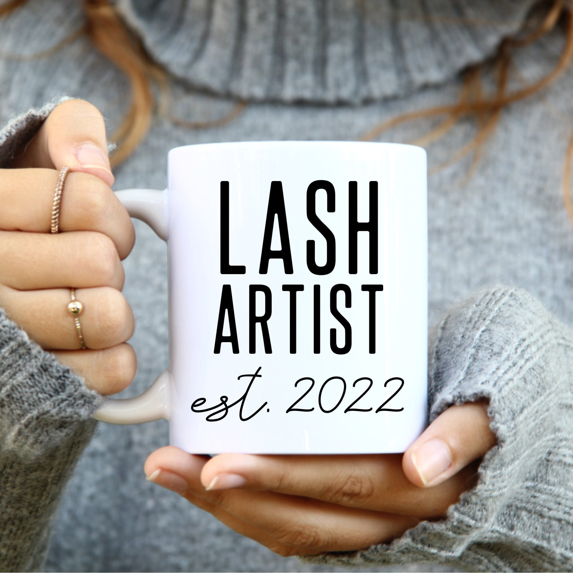 Personalized Gift for New Lash Artists Lash Artist Est. Mug Lash Tech Gift Lash Technician Gifts Eyelash Artist Gifts Beautician School Grad