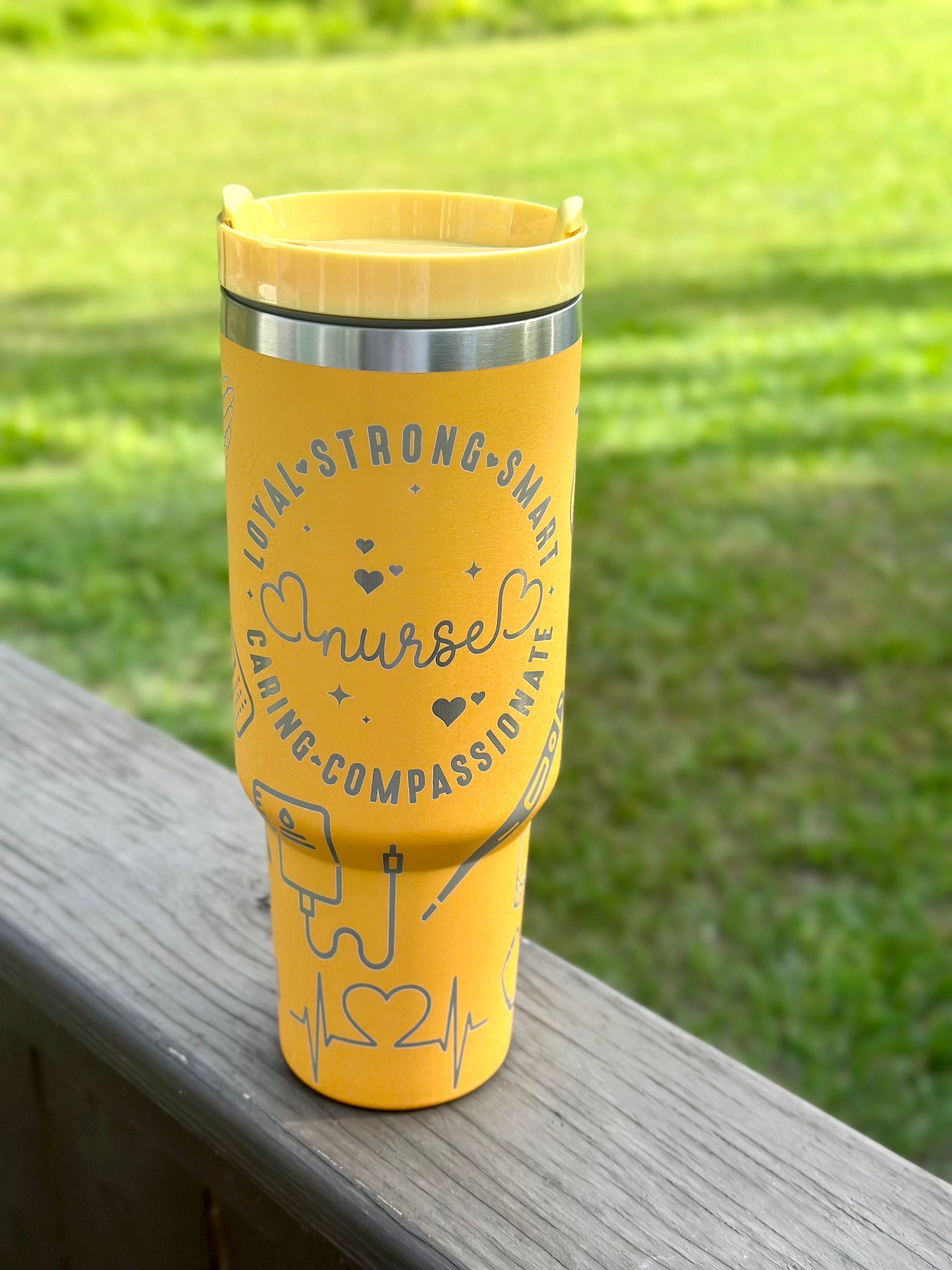 Nurse 40 oz Stainless Steel Insulated Tumbler with Handle, Laser Engraved tumbler