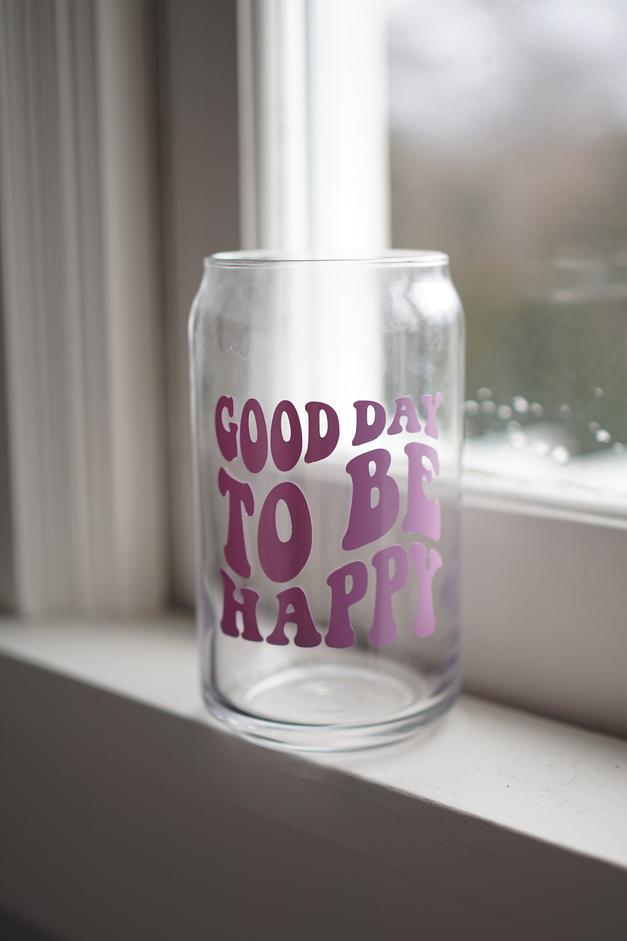 Motivational Saying Libbey Cup | Beer Shaped Cup | Glass Cup | Positive Themed Cup | Coffee Glass | Iced Coffee Glass | Glass Can | Cute Cup