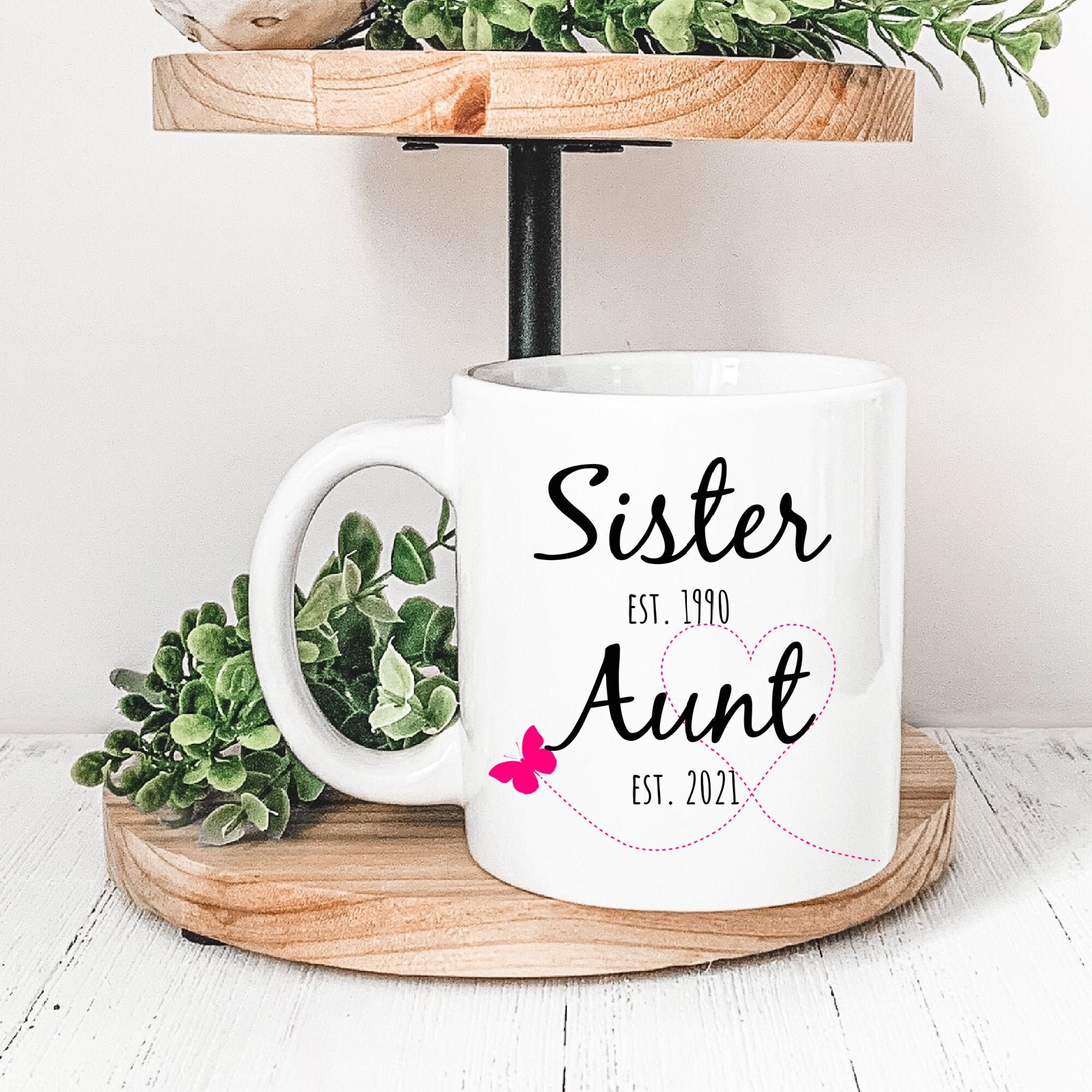 Sister to Aunt Mug Personalized First Time Aunt est 2021 New Aunt Pregnancy Announcement Gift For Aunt Best Aunt Ever Gift Aunt To be