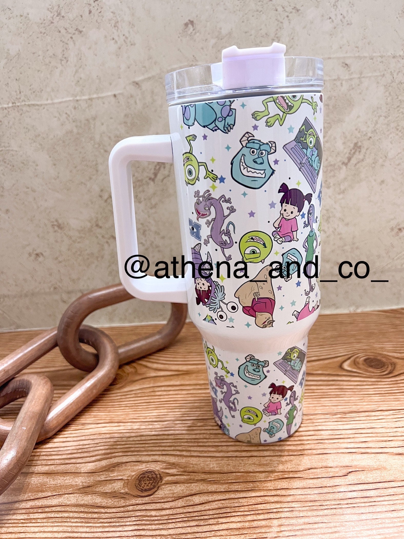 Monsters tumbler| magic park 40 oz tumbler | 40 oz tumbler| travel mug| Kawaii mug | Magic park | 40 oz tumbler with handle