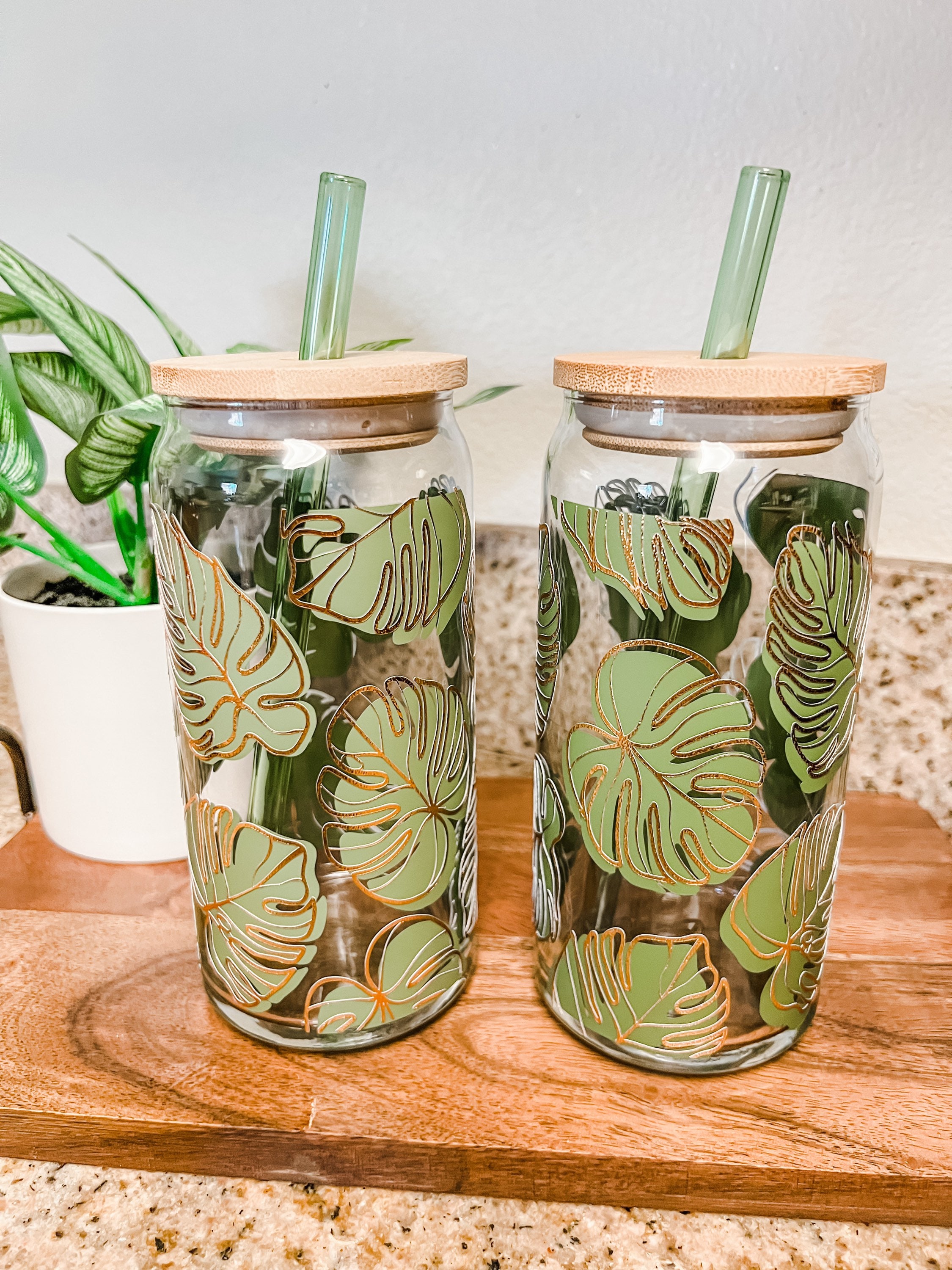 20oz Monstera Beer Can Glass