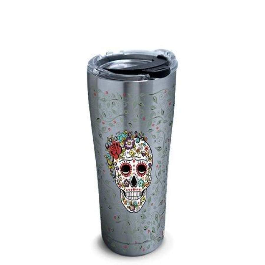 Skull And Flowers CL15100115MDT 16oz 20oz Travel Mug Vacuum Sealed Tumblers