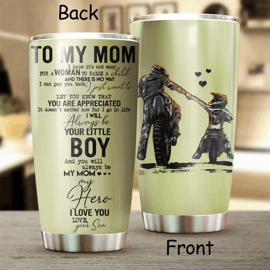 Motocross To My Mom I Will Always Be Your Little Boy Tumbler | Insulated Steel Tumbler | Stainless Steel Tumbler | Double Wall Insulated Tumbler