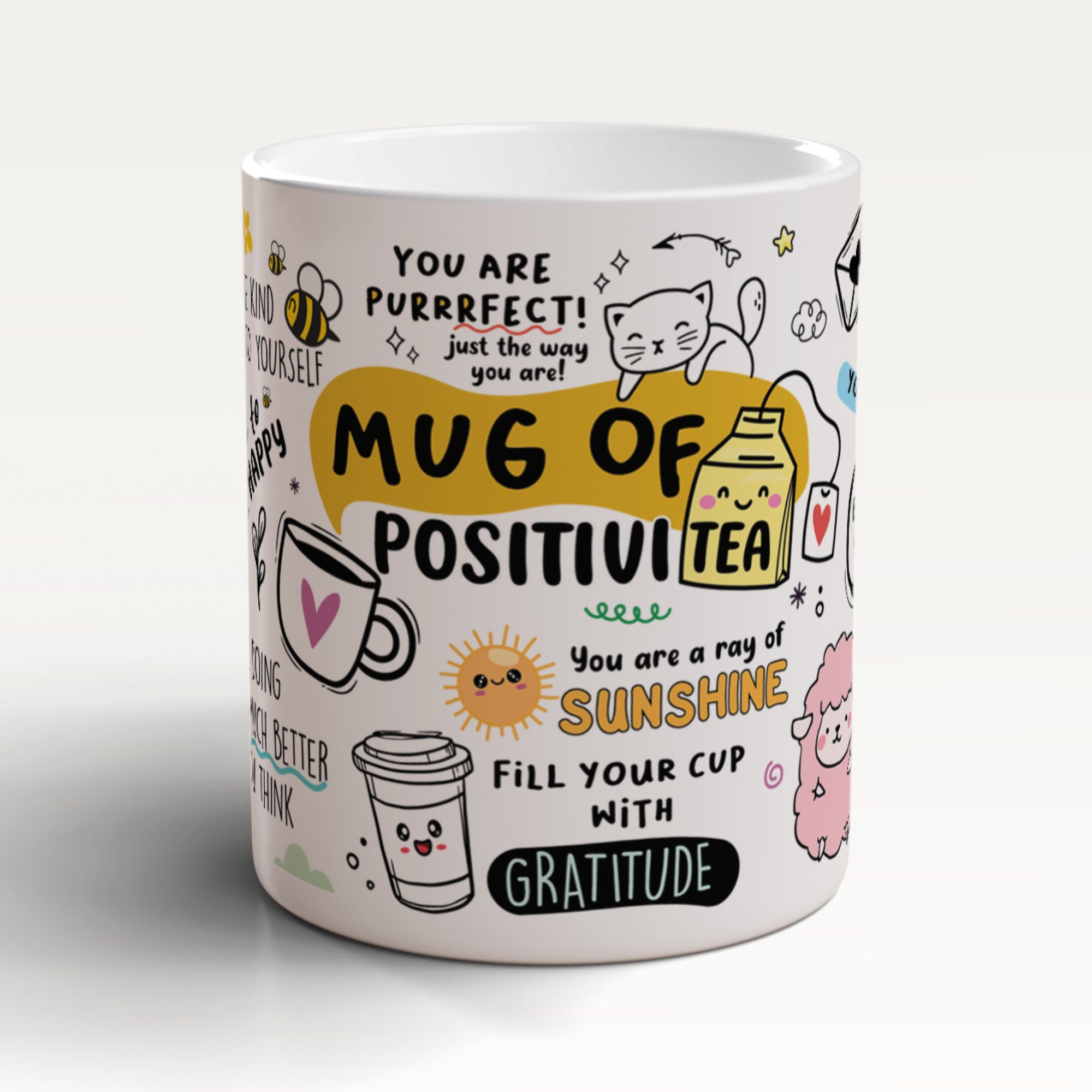 Mug Of Positivitea, Positivity Mug, Motivational Mug, Self Care Mug, Positivity Gift, Positivity Quotes, Mental Health