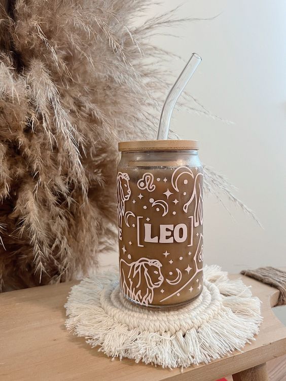 Leo Constellation Cup, Zodiac Leo, Leo Gifts, Leo Horoscope , Astrology sign cup , Iced coffee glass cup