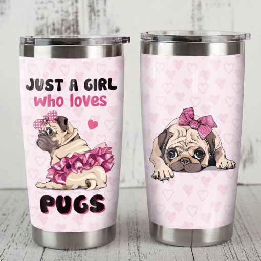 Pug Dog Steel Tumbler, Gift For Sister, Unique Mother Day Gifts, Gifts For Mom, Gift For Friend, Gift For Best Friend, Gift For Mother