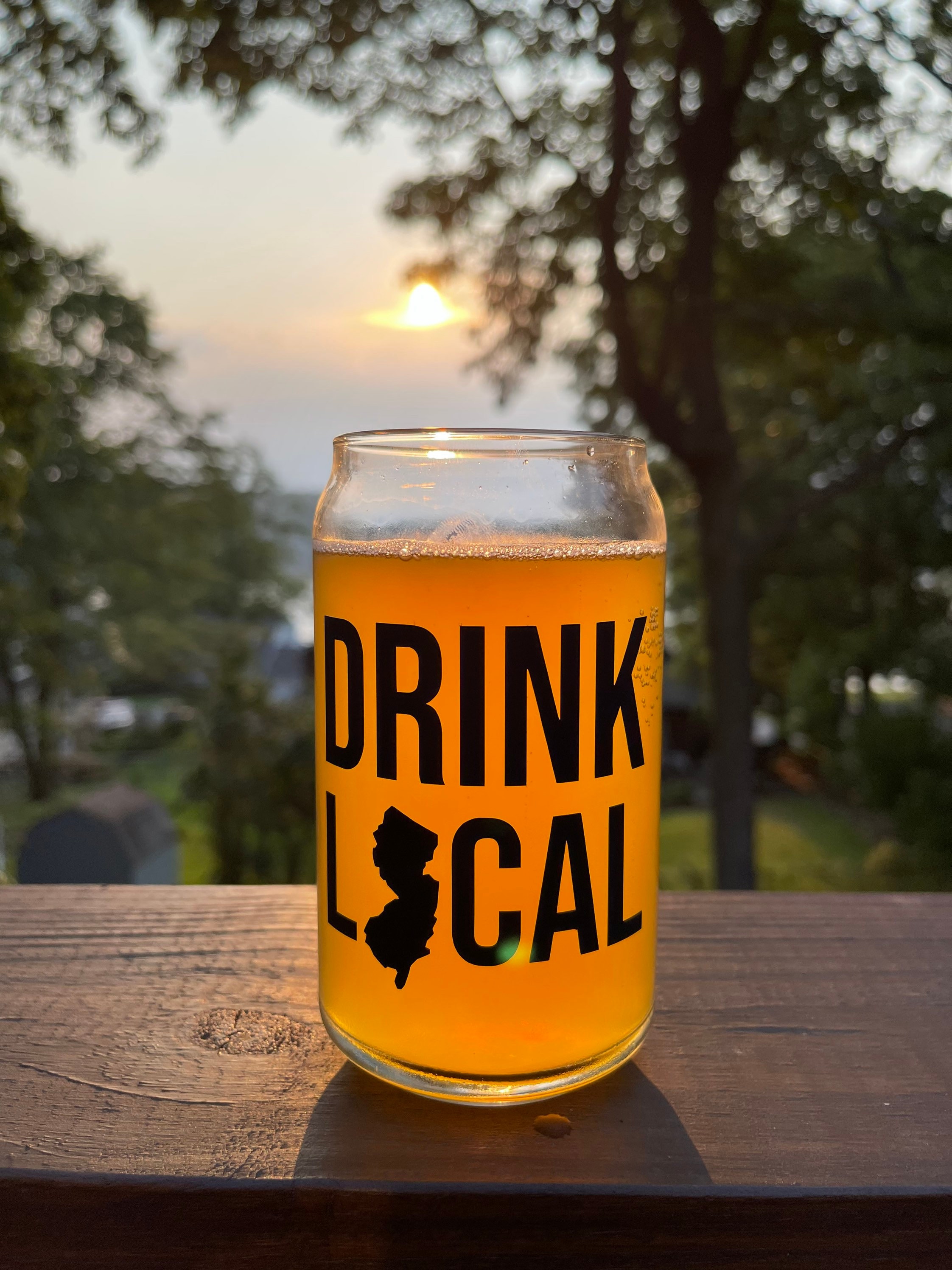 Drink Local Beer Can Glass | Craft Beer Glass  | Custom Beer Glass| 16 oz Libbey Can Glass  | Beer Can Glass | Gift for him