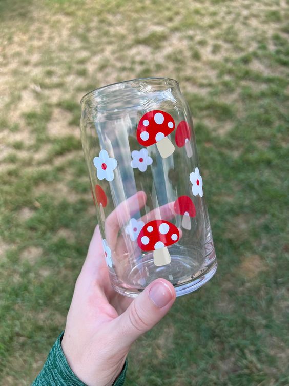 Mushroom Beer Can Glass Cup, Libbey Iced Coffee Cup, Soda Can Glass Tumbler