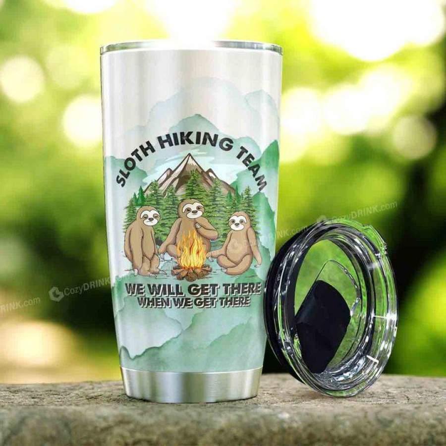 Sloth Hiking Team Stainless Steel Tumbler P98T9