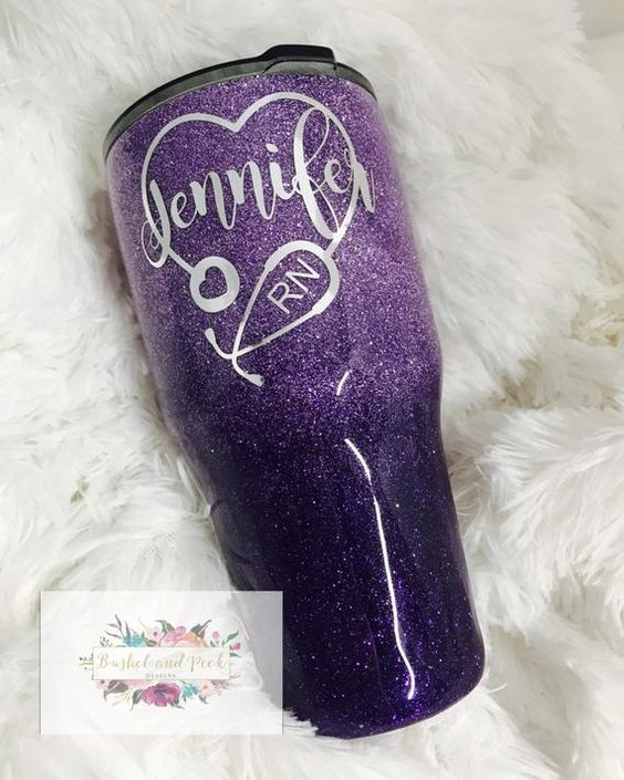 Registered Nurse Tumbler, Stethoscope Tumbler, Glitter Tumbler