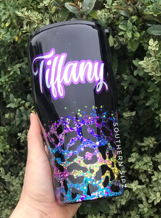 Rainbow Cheetah Tumbler, Rainbow Leopard Print Tumbler