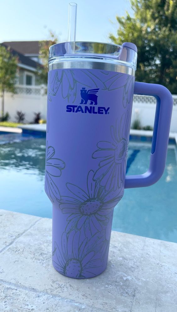 Daisy Engraved Stanley Travel Quencher H2.0 Tumbler