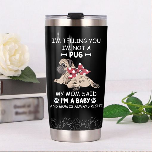 Pug Dog Steel Tumbler, Gift For Mother, Personalized Fathers Day Gifts, Mother’S Day Ideas, Gifts For New Moms, Gifts For Dad, Father’S Day Gifts