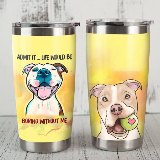 Pitbull Dog Steel Tumbler, Mother’S Day Gifts, Birthday Gifts For Men, Mom Christmas Gifts, Best Gifts For Dad, Mother’S Day Ideas