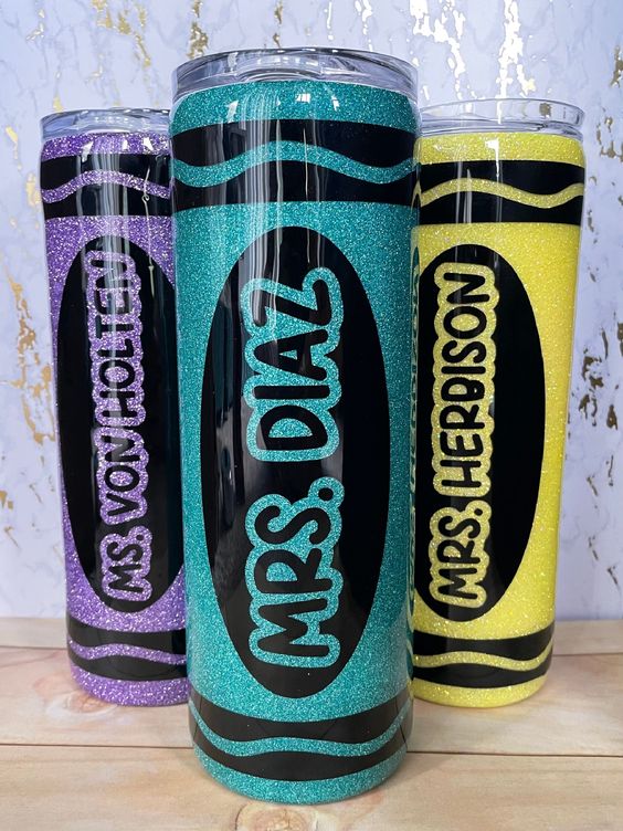 Teacher Crayon Tumbler, Teacher Appreciation Gift, Teacher Tumbler